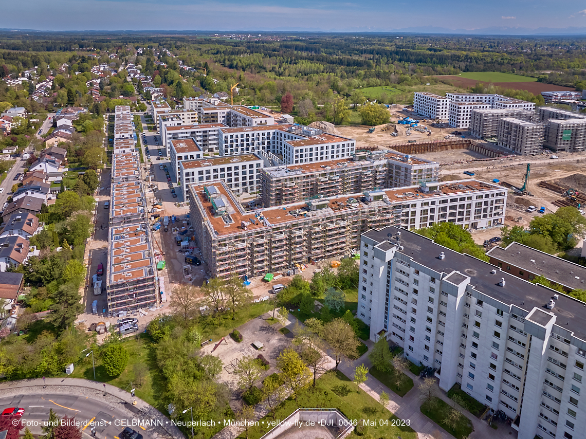 04.05.2023 - Luftbilder vom Alexisqaurtier und Pandion Verde in Neuperlach